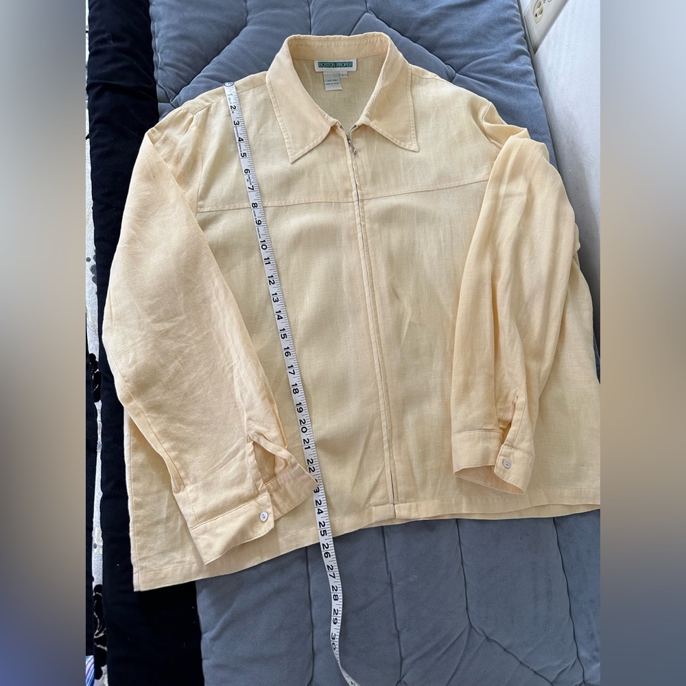 Boston proper women’s classic blazer/over shirt tops 100% linen size L - Picture 7 of 9
